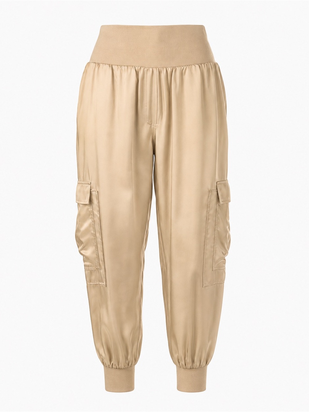 NWT Cinq à Sept Giles Khaki Cupro Cargo Jogger Pants Size XL - Picture 7 of 11